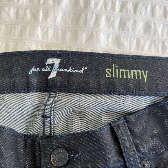 NWOT 7 for All Mankind Slimmy Jeans in Deep Indigo, Size 33 - Picture 7 of 9